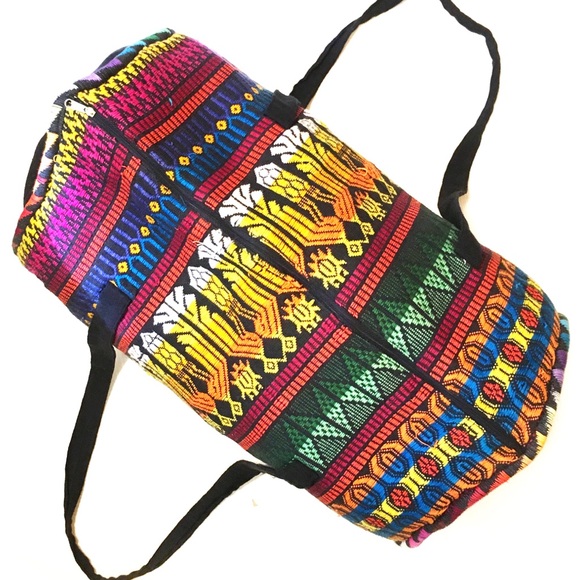 Vintage Handbags - Vintage OTOMI embroidery BOHO duffle bag weekender